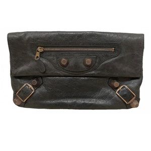 ‼️SOLD‼️ BALENCIAGA Giant 21 Anthracite (Dark Gray) Envelope Leather Clutch Bag
